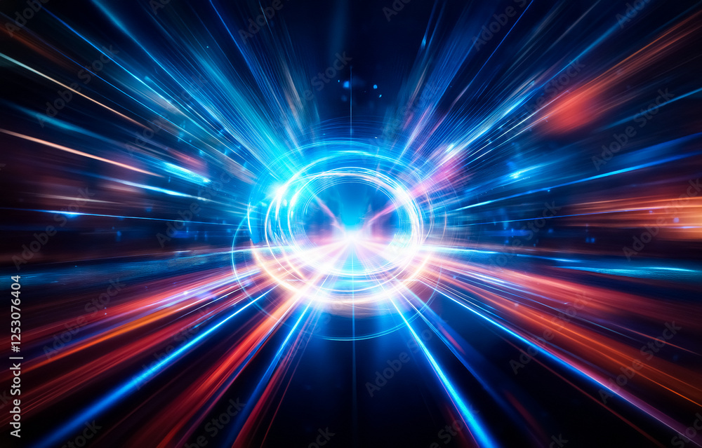 Aufkleber abstract streaks of light converge in the center, creating a sense of speed and energy.