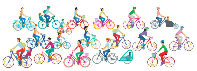 Fahradfahrer  auf den Radwegen Illustration