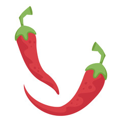 Red hot pepper hand drawn on white background