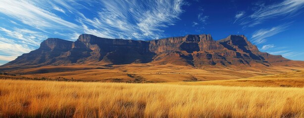 Majestic Mountain Range under a Vivid Blue Sky
