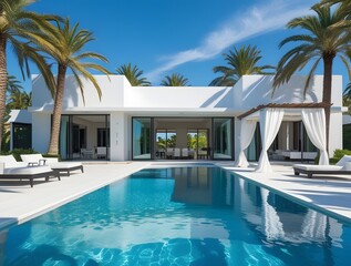Fototapeta premium Modern Poolside Retreat