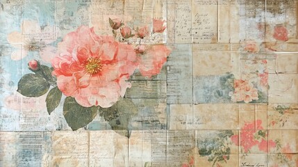 Shabby chic collage canolli, scrapbook paper, old paper, vintage