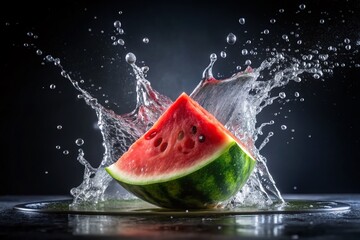 Minimalist Watermelon Splash: Vibrant Summer Fruit Close-Up