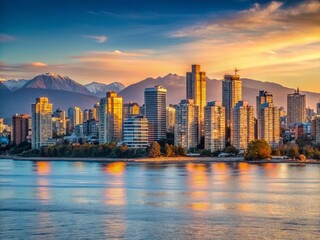 Fototapeta premium Minimalist West End Vancouver: Ocean View & Cityscape