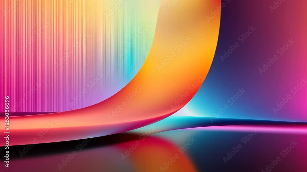 Poster colorful waves of light dance across a vibrant backdrop in a mesmerizing display of hues and reflect