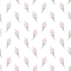 seamless floral pattern with pink flowers
