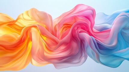 Obraz premium Vibrant Colorful Abstract Waves in Soft Pastel Tones for Design