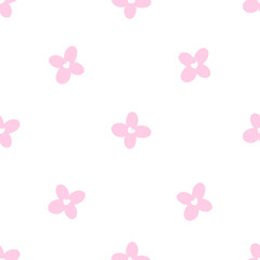 Obraz premium Seamless pattern with pink flowers