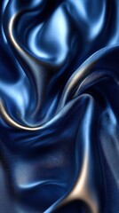 Fototapeta premium Elegant Blue Satin Fabric Texture for Luxury Fashion and Textiles
