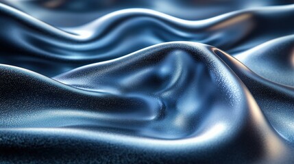 Naklejka premium Shimmering Blue Fabric Waves Texture for Modern Design Background