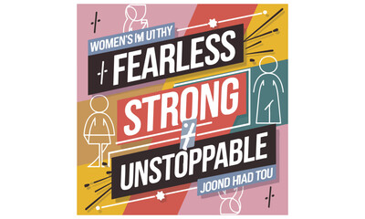 Womens-History-Month-Vector-Illustration-Social-Media-Post-Tshirt-Design-Poster-Sticker-Print-Card-Animated-GIF. Print ready eps