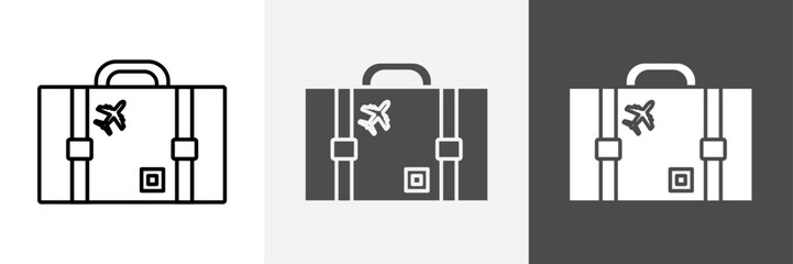 Briefcase icon set vector art