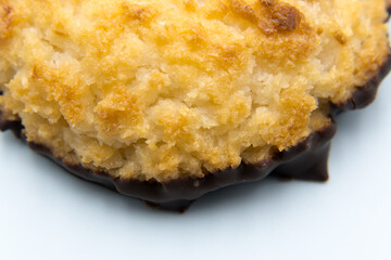 Coconut cake, sweet delicacy, food.

