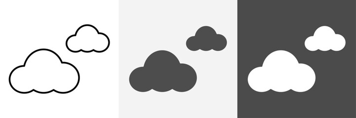 Cloud icon set vector art