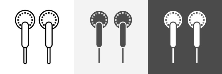 Earphone Icon set vector art