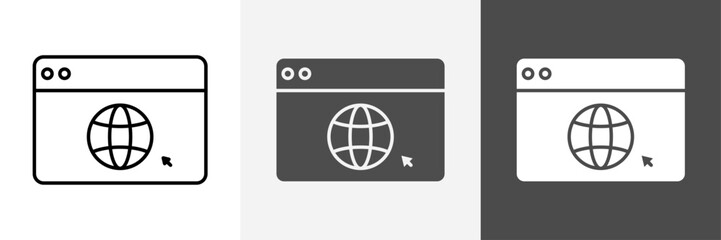 Go to web symbol icon set vector art