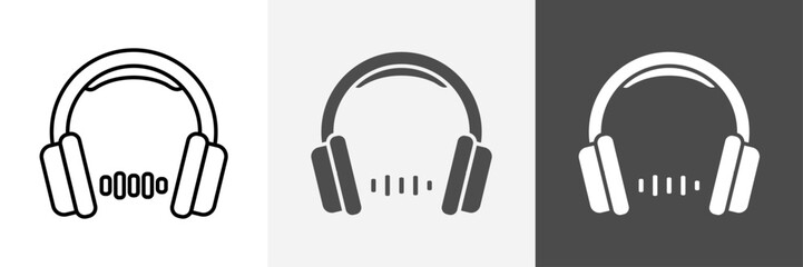 Fototapeta premium Headphone icon set vector art