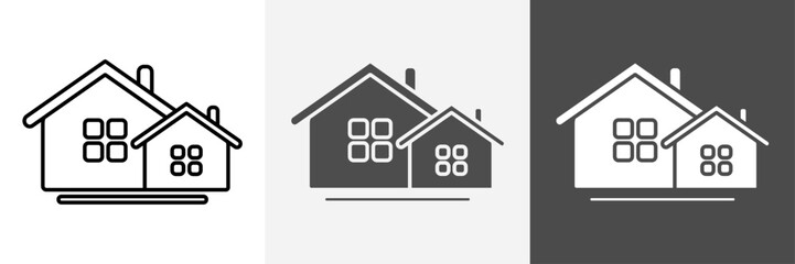 House icon set vector art