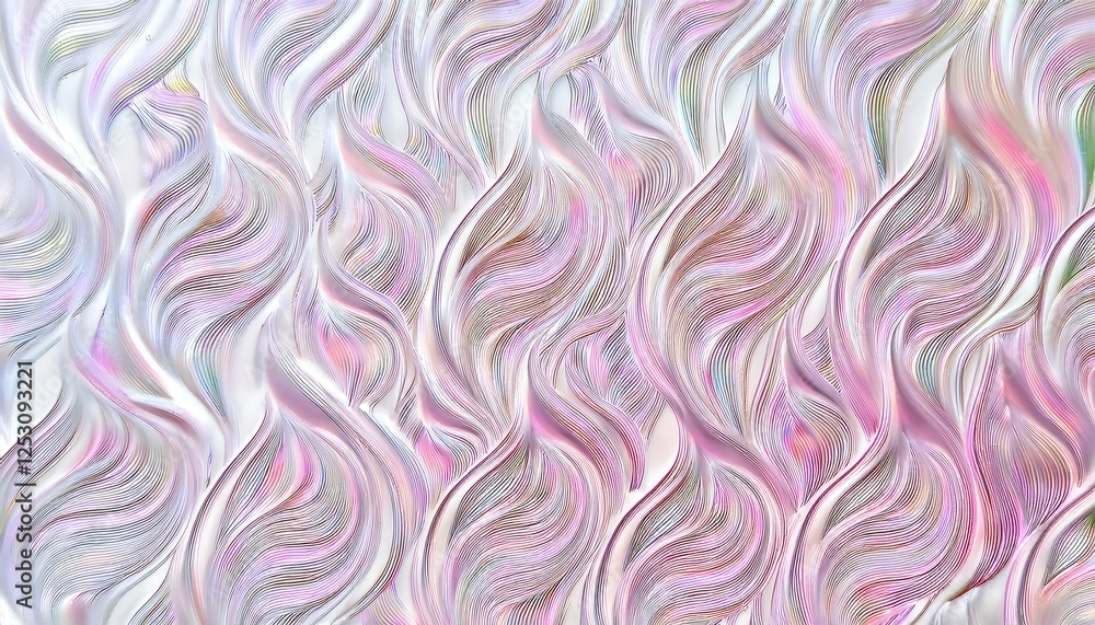 Poster iridescent wavy pattern with pastel swirl texture, fluid abstract design for digital background or a