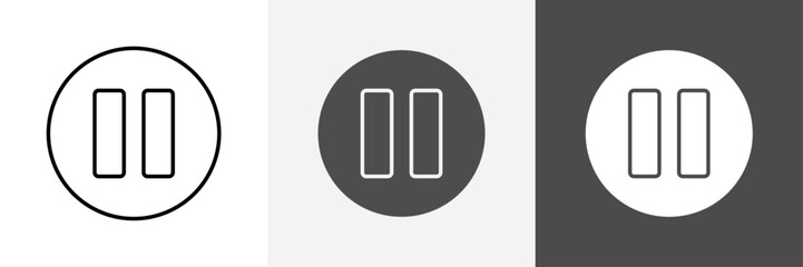 Pause Button icon set vector art