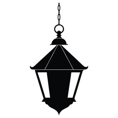 Islamic Lanterns Silhouette Vector Design for Ramadan Decoration, Arabic Ornament Icons in Black and White