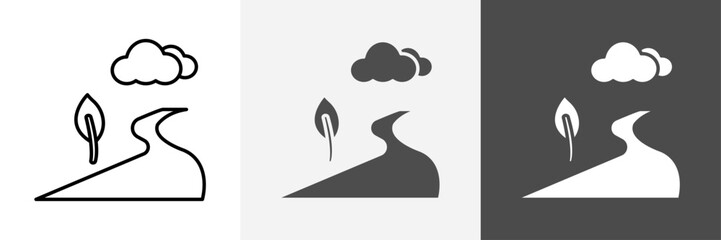 River icon set vector art