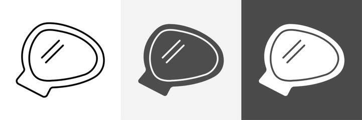 Side Mirror Icon set vector art