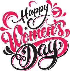 Happy women's day text vector art 