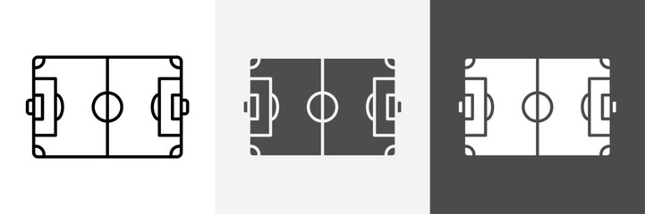 Soccer field icon set vector art