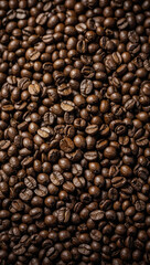 Fototapeta premium Coffee beans texture background, space for design or text.