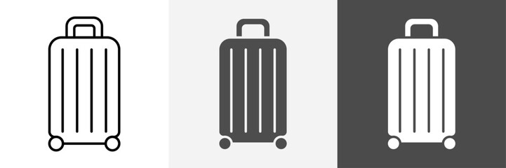 Suitcase icon set vector art