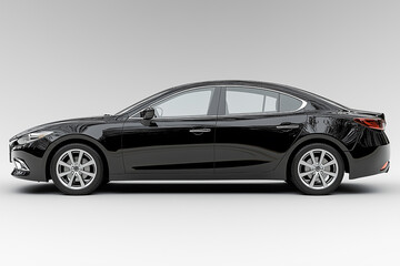 Obraz premium Passenger black car isolated on a white background, with clipping path