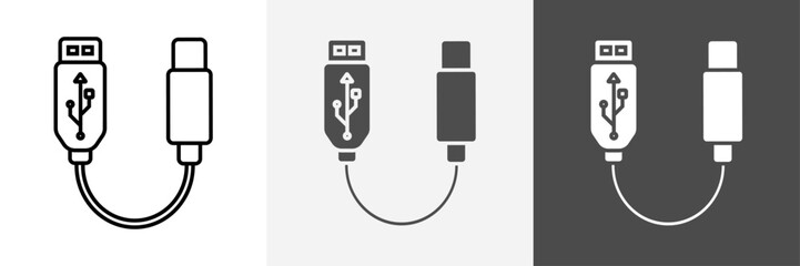 USB Icon set vector art