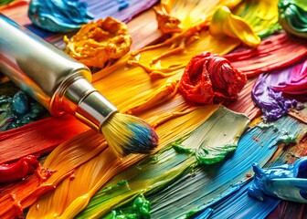 Oil Paint Strokes Background with Product Packaging Mockup - Artistic Space for Branding