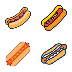 set of hot dogs icons