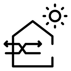 Passive house icon. Vector line icon