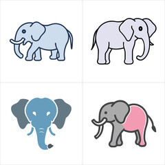 set of elephant's icons