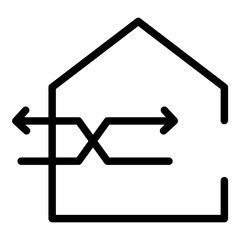 Passive house icon. Vector line icon