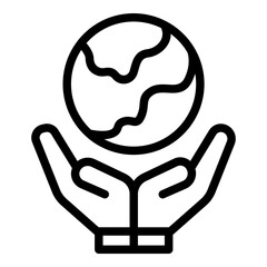 Save the world icon. Vector line icon