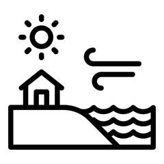Sea breeze icon. Vector line icon