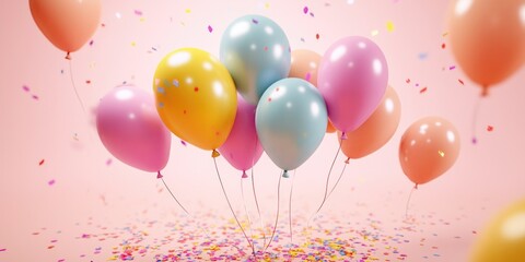 Vibrant assortment of balloons for party or festive event