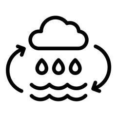 Water cycle icon. Vector line icon