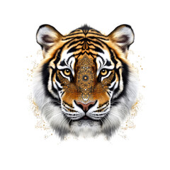 Fototapeta premium Majestic Tiger with Mandala Face A Digital Art Portrait