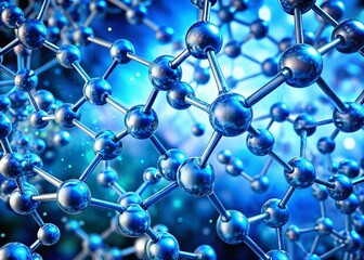 Panoramic Blue Molecular Structure: Chemistry & Biology Research Innovation