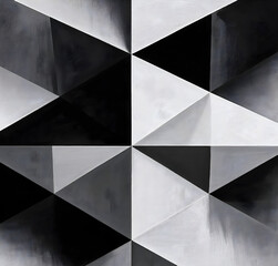 Geometric composition with overlapping planes and shadows, suggesting three-dimensional space