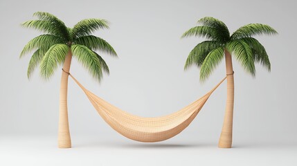 Pixel Art Hammock Between Two Palm Trees