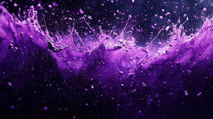Vibrant Purple Liquid Splash on Dark Background – Abstract Art