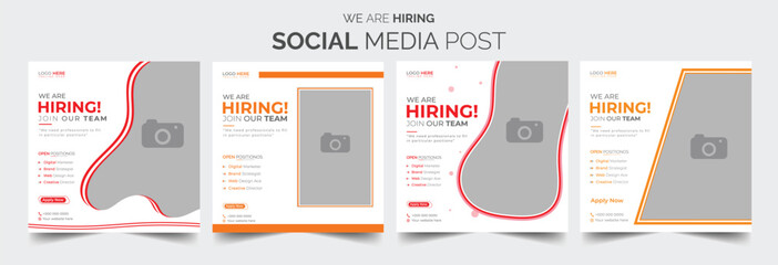 We have a job opening and are looking for a red social media post banner design template. We are looking to hire someone to create a square web banner.