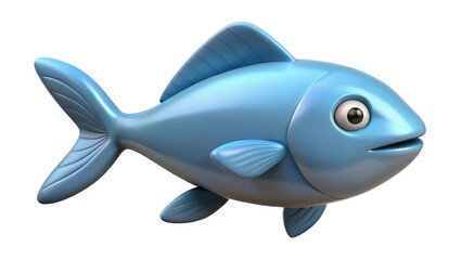Obraz premium 3D Rendering of a Fish on a White Background