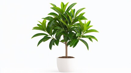 Obraz premium Potted Green Plant On White Background
